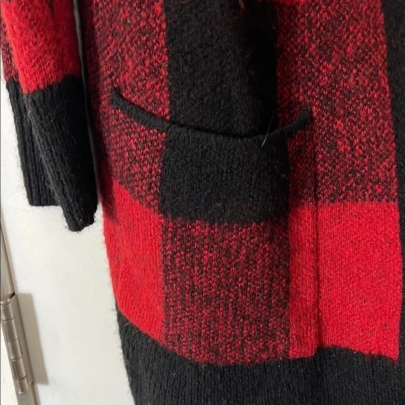 Lucky Brand Red and Black Buffalo Plaid Cardigan - Picture 3 of 4